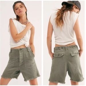 FREE PEOPLE She's A Legend Harem Shorts In Washed Army Boho, size 4
